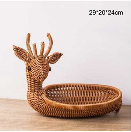 Creative Rattan Fruit Basket Home Furnishings Home Storage