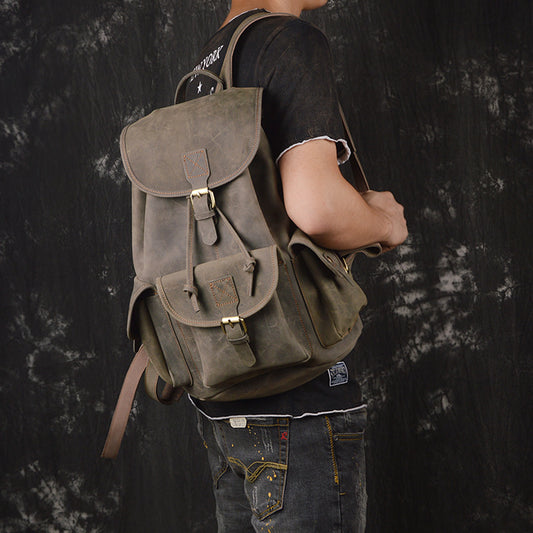 Drawstring backpack travel men's backpack