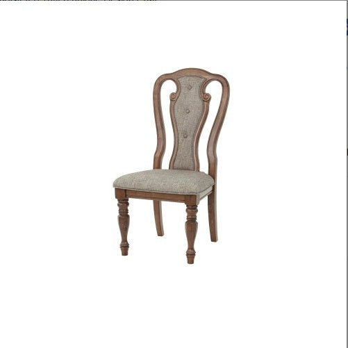 Set Of 2 Dining Chairs Upholstered Tufted Unique Design Chairs Back Cushion Seat Dining Room