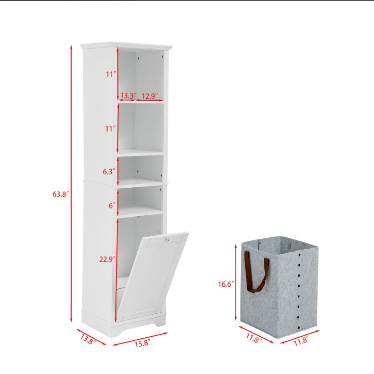 64 Inch High Bathroom Storage Cabinet Floor Cabinet For Living Room, Bathroom, Home Office, Kitchen