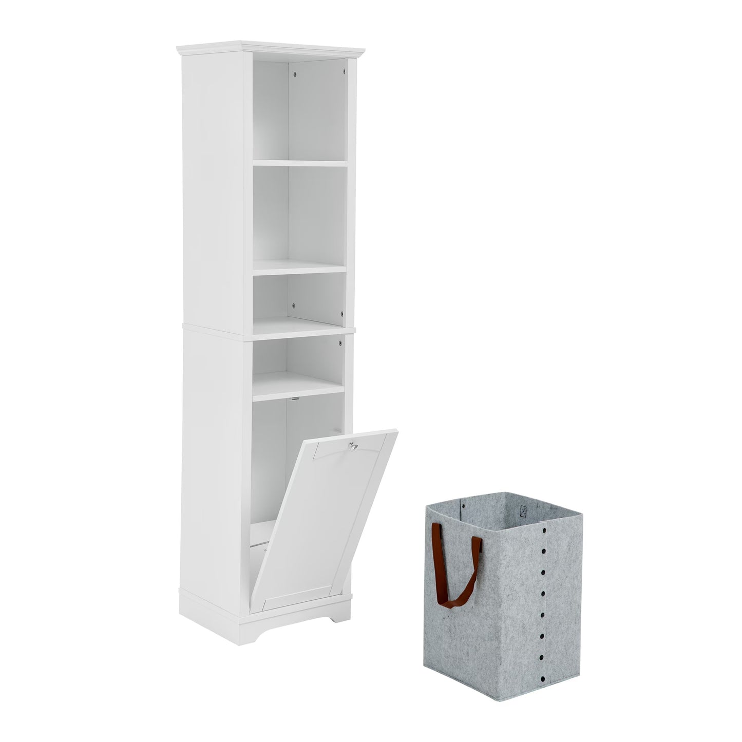 64 Inch High Bathroom Storage Cabinet Floor Cabinet For Living Room, Bathroom, Home Office, Kitchen